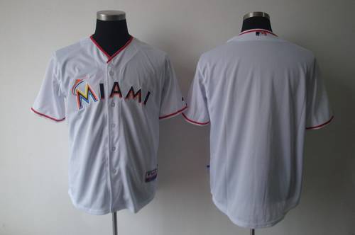 marlins Blank White 2012 Home Stitched MLB Jersey